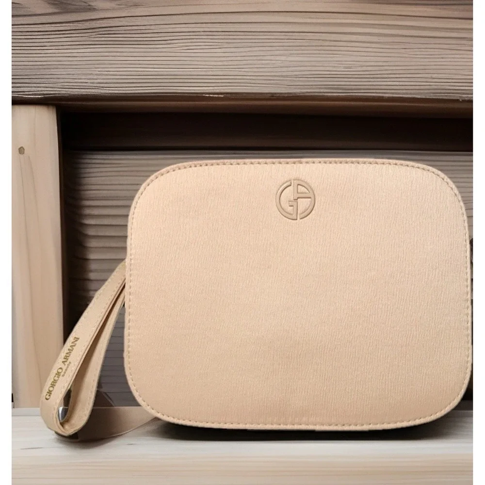 Giorgio Armani Beauty Pouch Blush Pink Bag Cosmetic Toiletry‎ Case GWP Travel